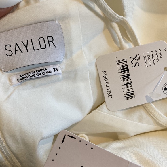 SAYLOR Krysta Feather-Embellished Satin Jumpsuit - Picture 7 of 8